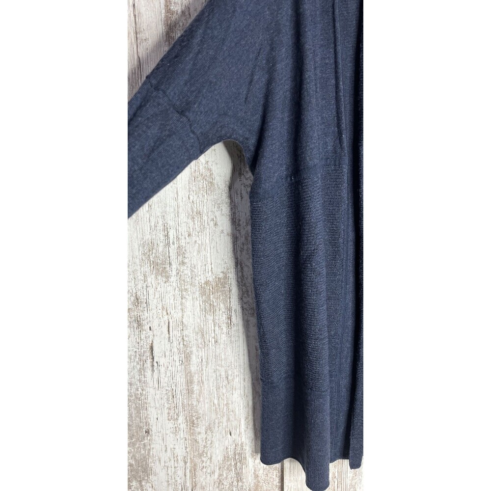 Lululemon Merino Wool-Blend Ribbed Long Sleeve Wrap Sweater Cardigan Blue Sz 8 - Picture 7 of 16